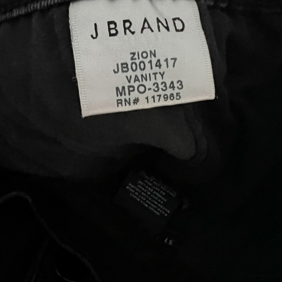 J BRAND Zion Vanity Sailor Buttons Cropped Black Denim Pants Sz 31 - Picture 7 of 8
